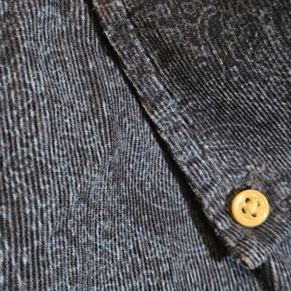 Cremieux Mens Paisley Button-Up Shirt Medium 100% Cotton Blue Long Sleeve - Picture 5 of 13